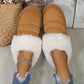 Winter Plush Slippers Home Thick-soled Warm Cotton Slippers Women Outdoor Garden Shoes