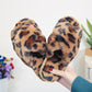 Women’s Fleece Lined Leopard Slippers Soft Indoor Flat Shoes