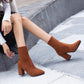 Women's Chunky Heel Ankle Boots - Stylish Martin Boots