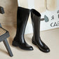 Thick Mid-Heeled Stretch Boots for Women - Autumn/Winter