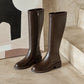 Thick Mid-Heeled Stretch Boots for Women - Autumn/Winter